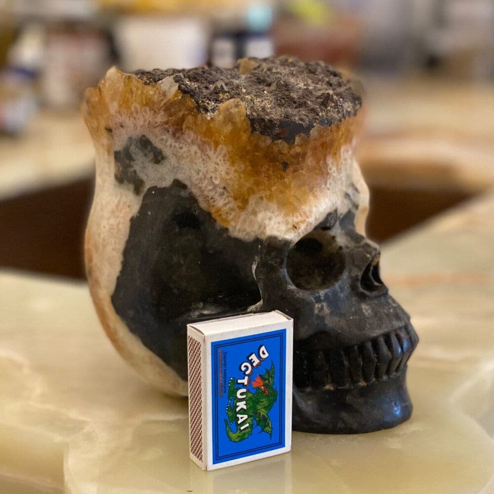 Citrine Druze Skull