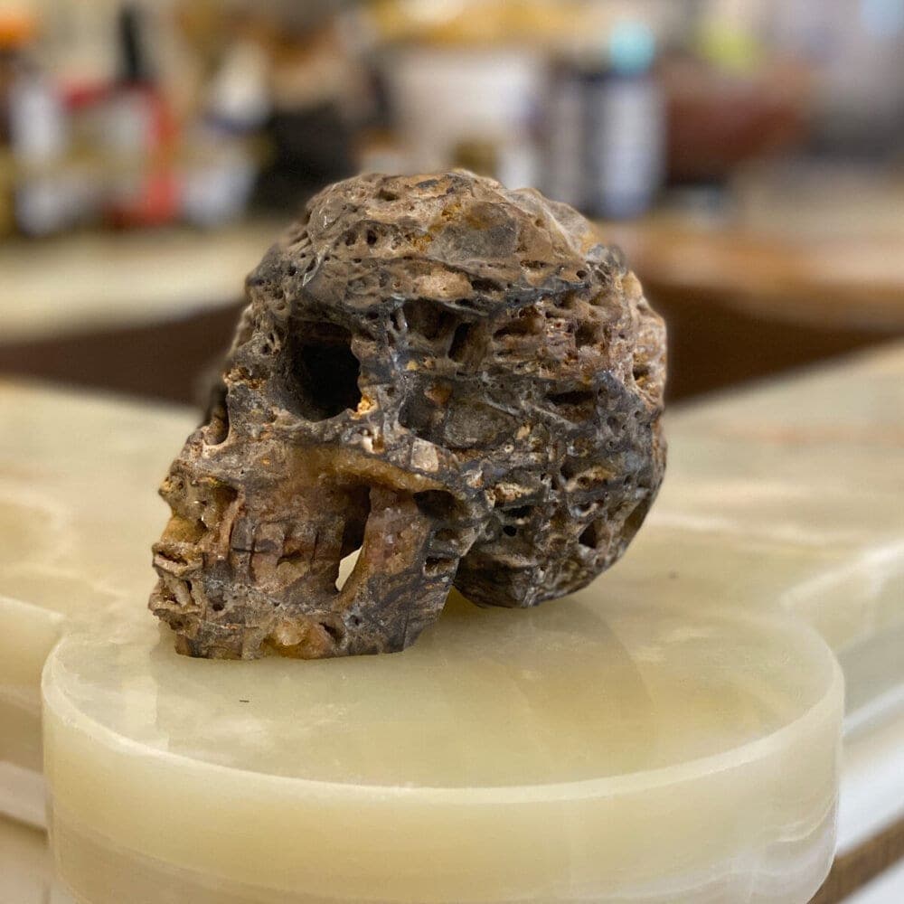 Fluorite geode Skull